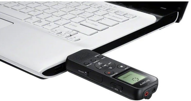 Dyktafon Sony ICD-PX370 | Pamięć 4GB | Funkcja HOLD | USB | MP3 Szerokość produktu 3.83 cm