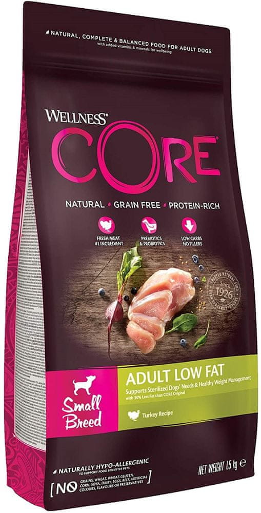 Wellnes Core Small Breed Low Fat Karma dla Małego Psa Dietetyczna Indyk 5kg