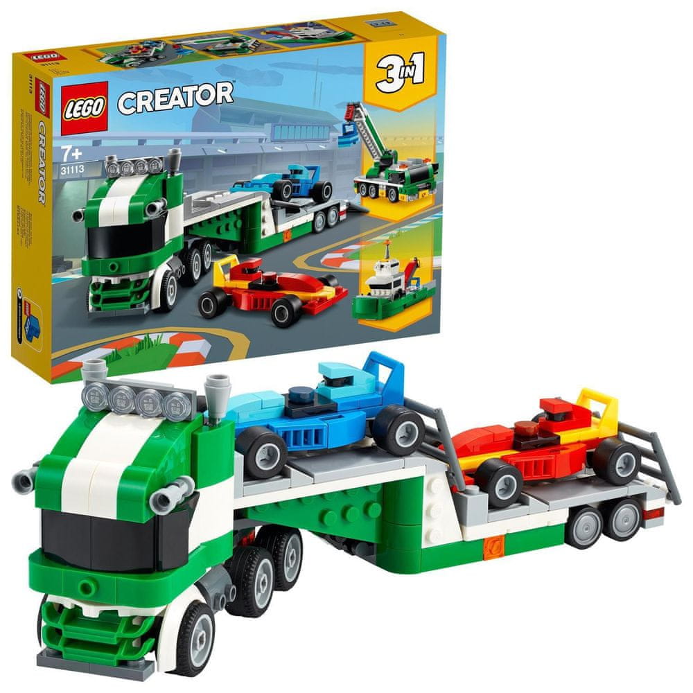 LEGO Creator 3 w 1 31113 Transporter samochodów wyścigowych
