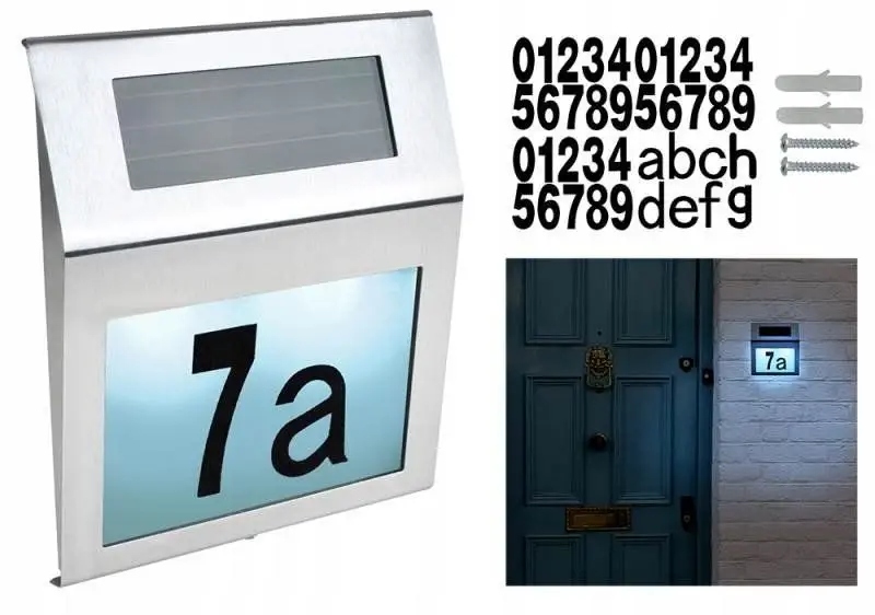 SOLARNY PODŚWIETLANY NUMER DOMU TABLICA ADRESOWA EAN (GTIN) 5907451323205