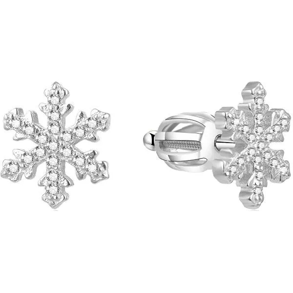Beneto Stříbrné náušnice Vločka AGUP1596S