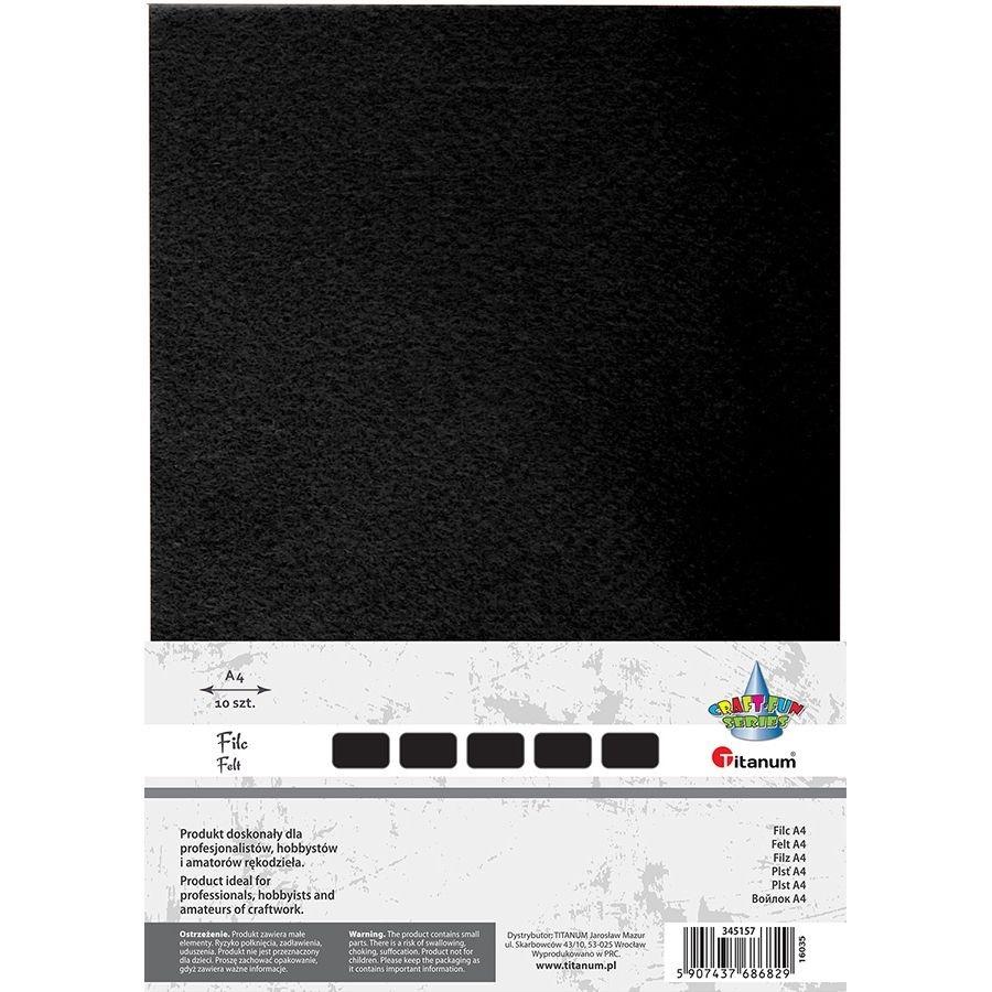 2x Plst na zdobení 10 listů Titanum 20x30 cm černý 157