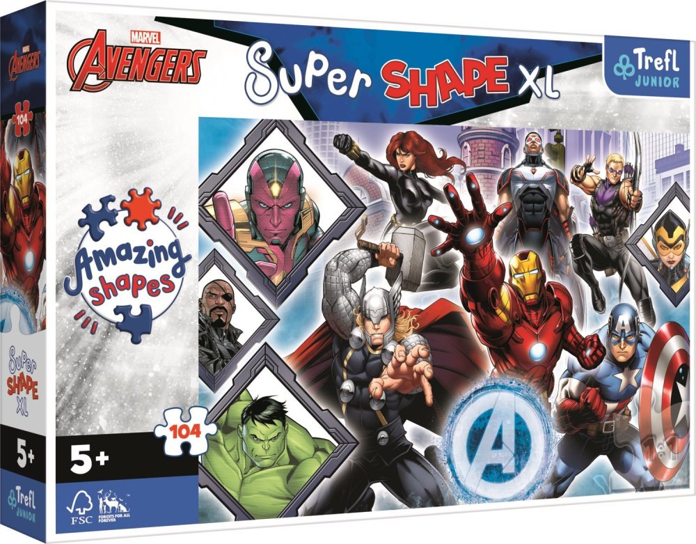 

Puzzle 104 Elementy Shapes XL Avengers