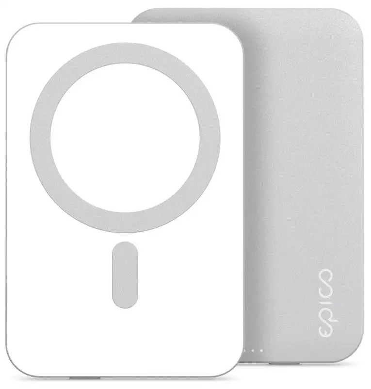 Epico 5000mAh hliníková PowerBanka s MagSafe stříbrná