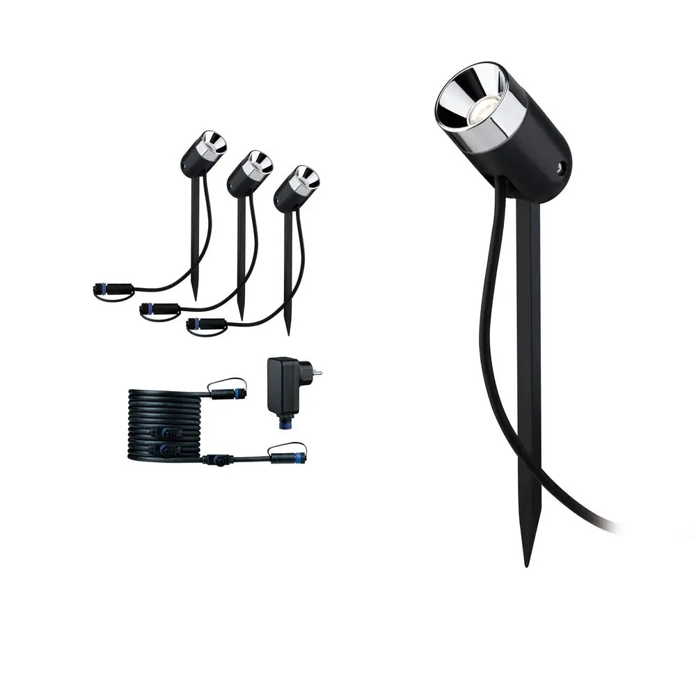 Solárna Led záhradná lampa s 3 bodmi, svietidlo, reflektory 3000K IP65