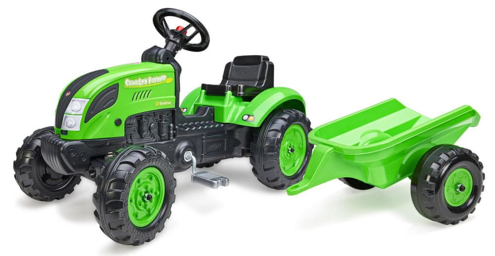 Farmer Traktorek na Pedały z Przyczepką Zielony 2-5 lat Falk Country