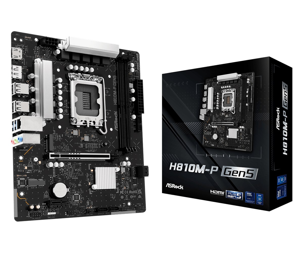 ASROCK H810M-P GEN5 mATX LGA1851 DDR5 — 4