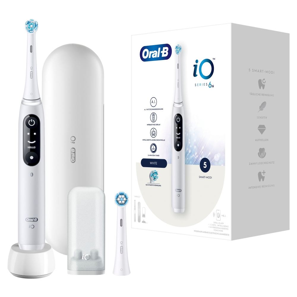 Oral-B iO 6 Seria White Szczoteczka 2 końcówki Etui stojak higieniczny