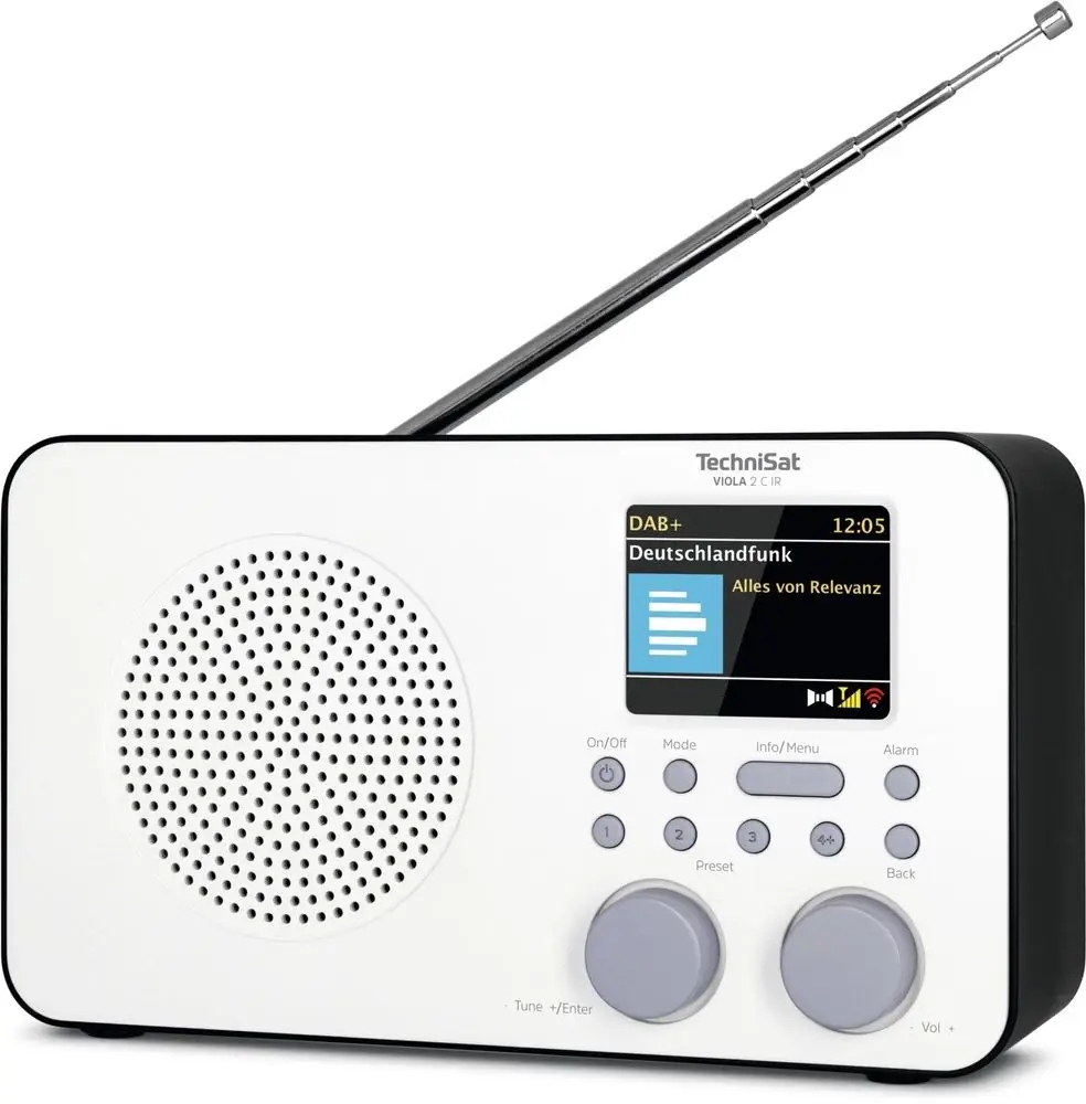 Radio sieciowo-bateryjne Dab+, Fm, internetowe Wi-Fi TechniSat Viola 2 C Ir