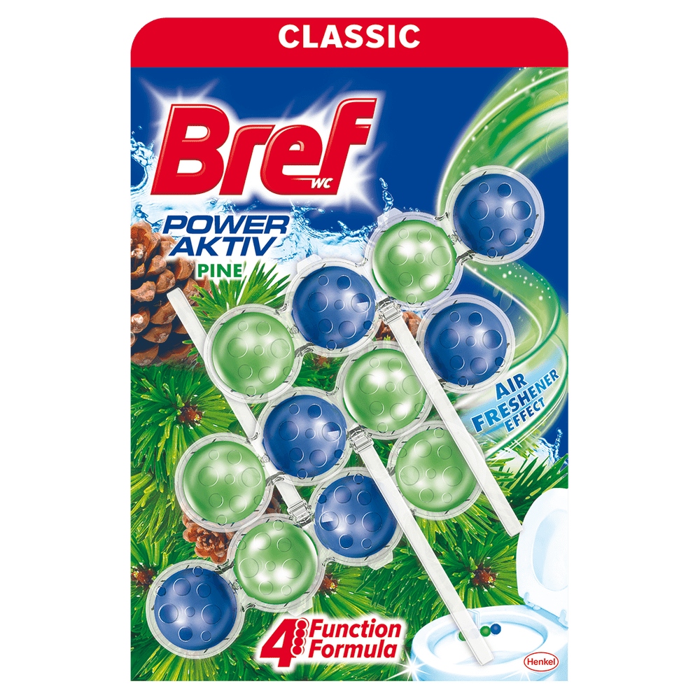 4x Bref Power Activ Kosta na Wc Borový les 3 x 50 g
