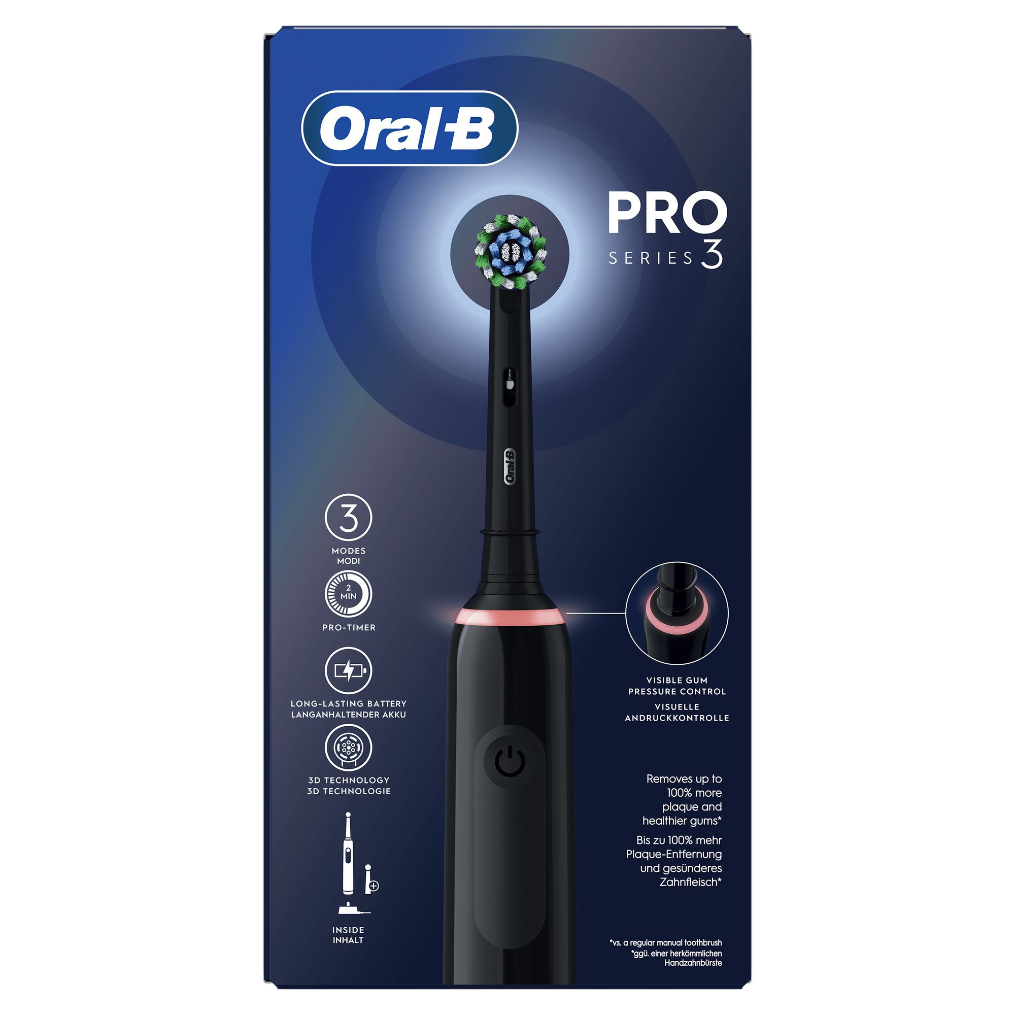 ORAL-B PRO 3 3000 SZCZOTECZKA ELEKTRYCZNA 3 TRYBY KONTROLA NACISKU CZARNA — miniatura 14