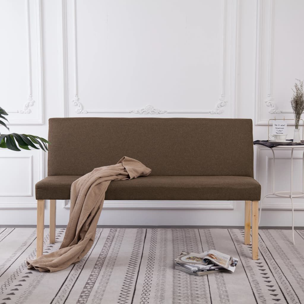 Ławka,sofa,kanapa 139,5 cm, brązowa, poliester