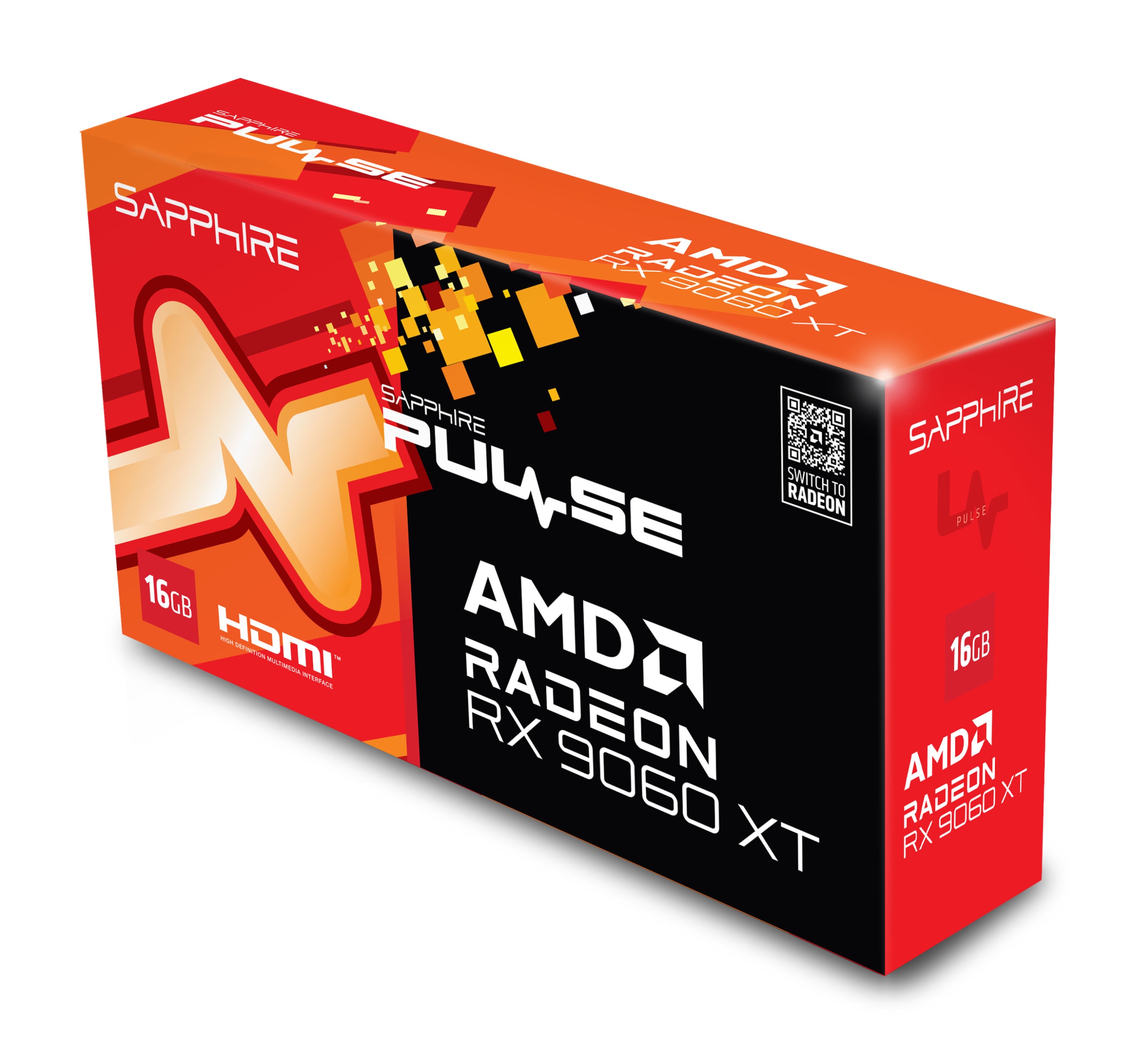 Karta graficzna Sapphire Radeon RX 9060 XT Pulse OC 16GB GDDR6 Pamięć 16 GB