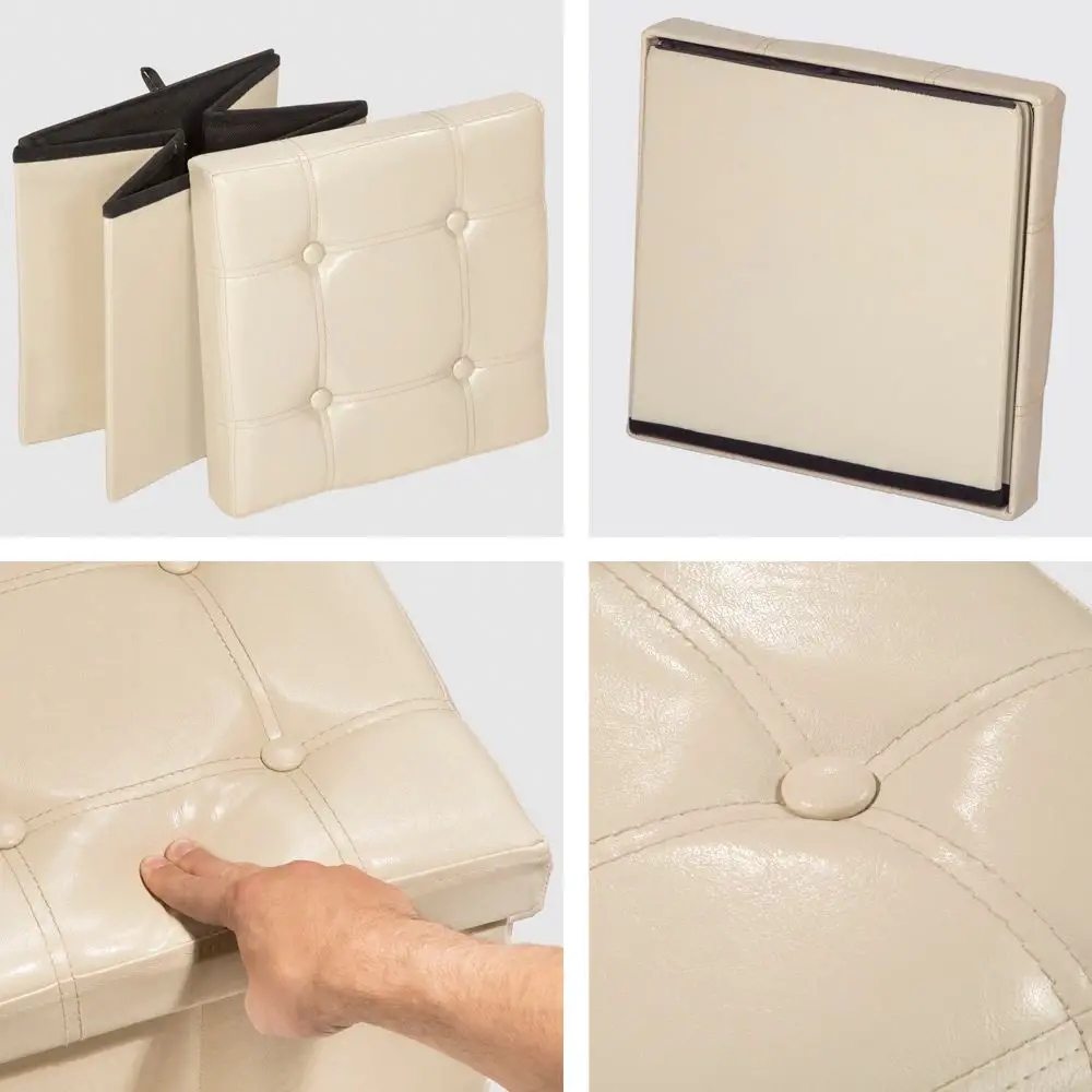 Składany puf ze schowkiem 38x38x38 cm Głębokość mebla 38 cm