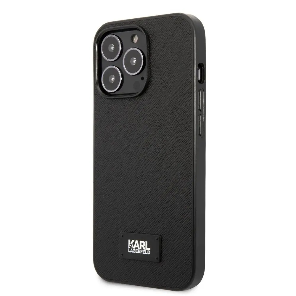 Etui Karl Lagerfeld Saffiano Plaque na iPhone 13 Pro iPhone 13 czarne Karl