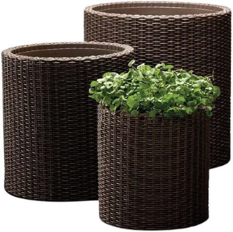 

Keter Cylinder Zestaw Doniczek 3SZT L+s+m Brązowa