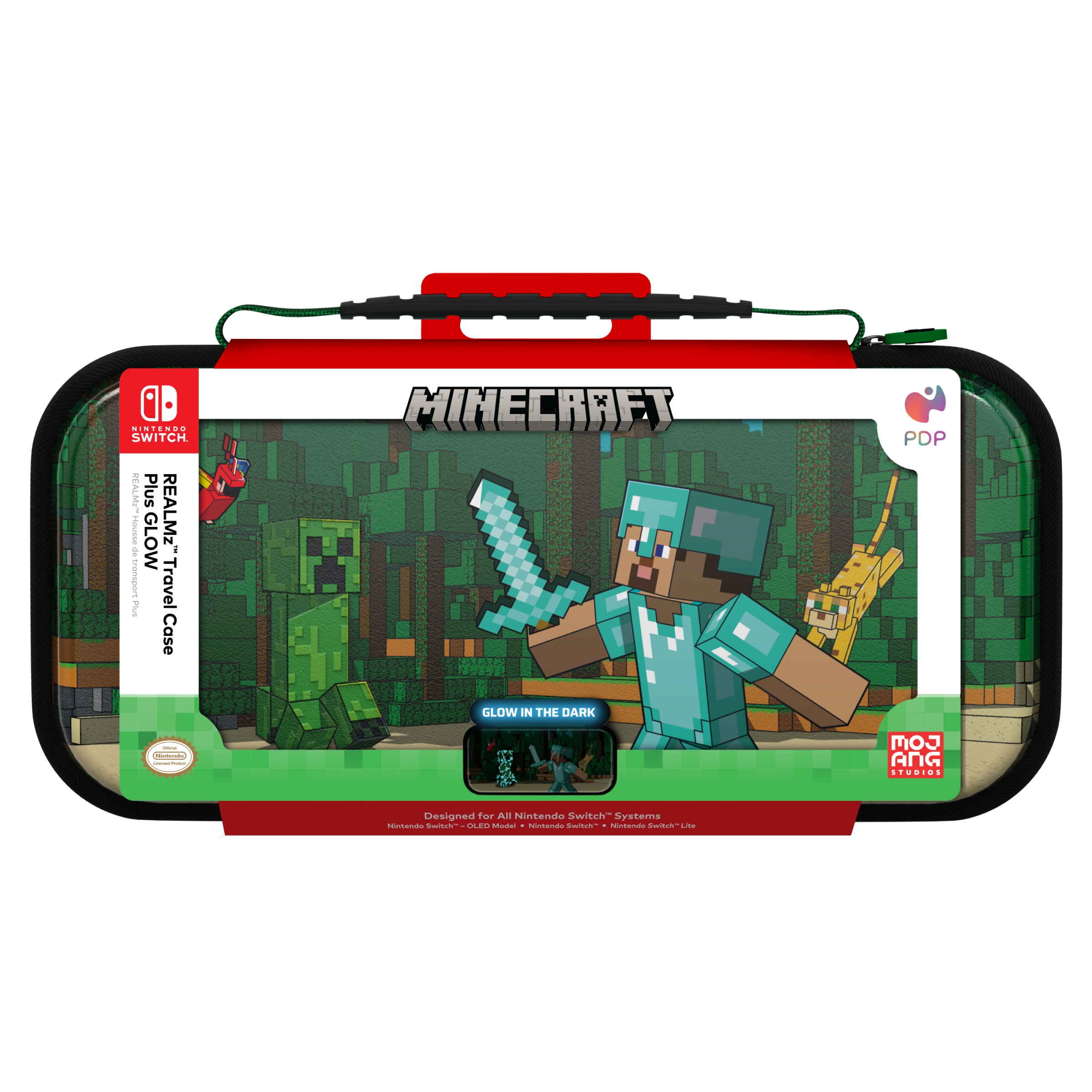Pdp Switch Etui na konsole REALMz Minecraft Forest Battle Glow in the Dark