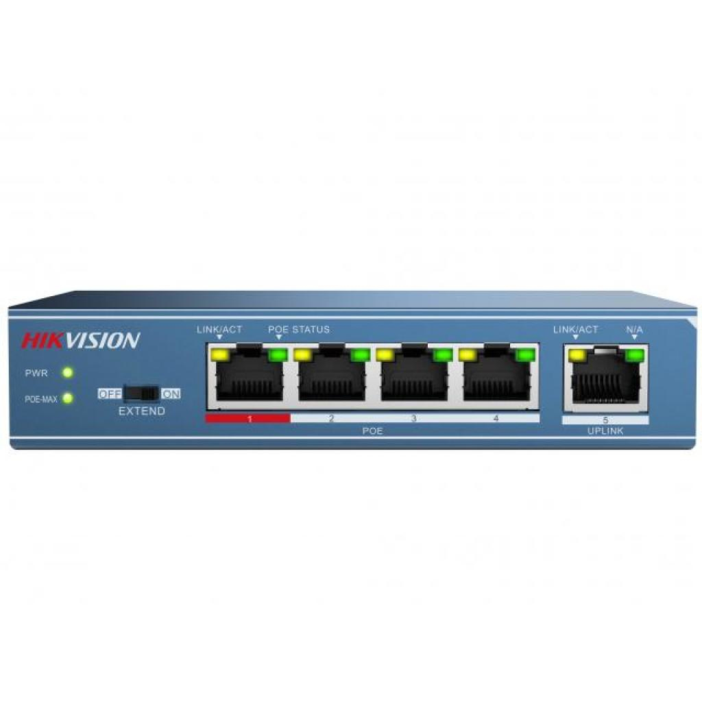 Switch PoE 4+1 Hikvision DS-3E0105P-E/M 4xPoE, 1xUpLink 10/100Mbps