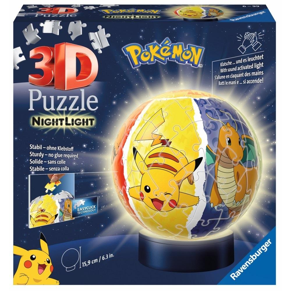 Ravensburger POKEMON Puzzle 3D świecąca kula 74 elem.