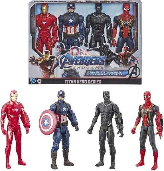 Zestaw 4 figurek AVENGERS ENDGAME HASBRO E5863 SPIDERMAN AMERYKA IRONMAN ..
