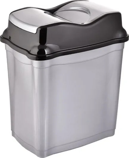 Levně Šedý plastový odpadkový koš 16 l