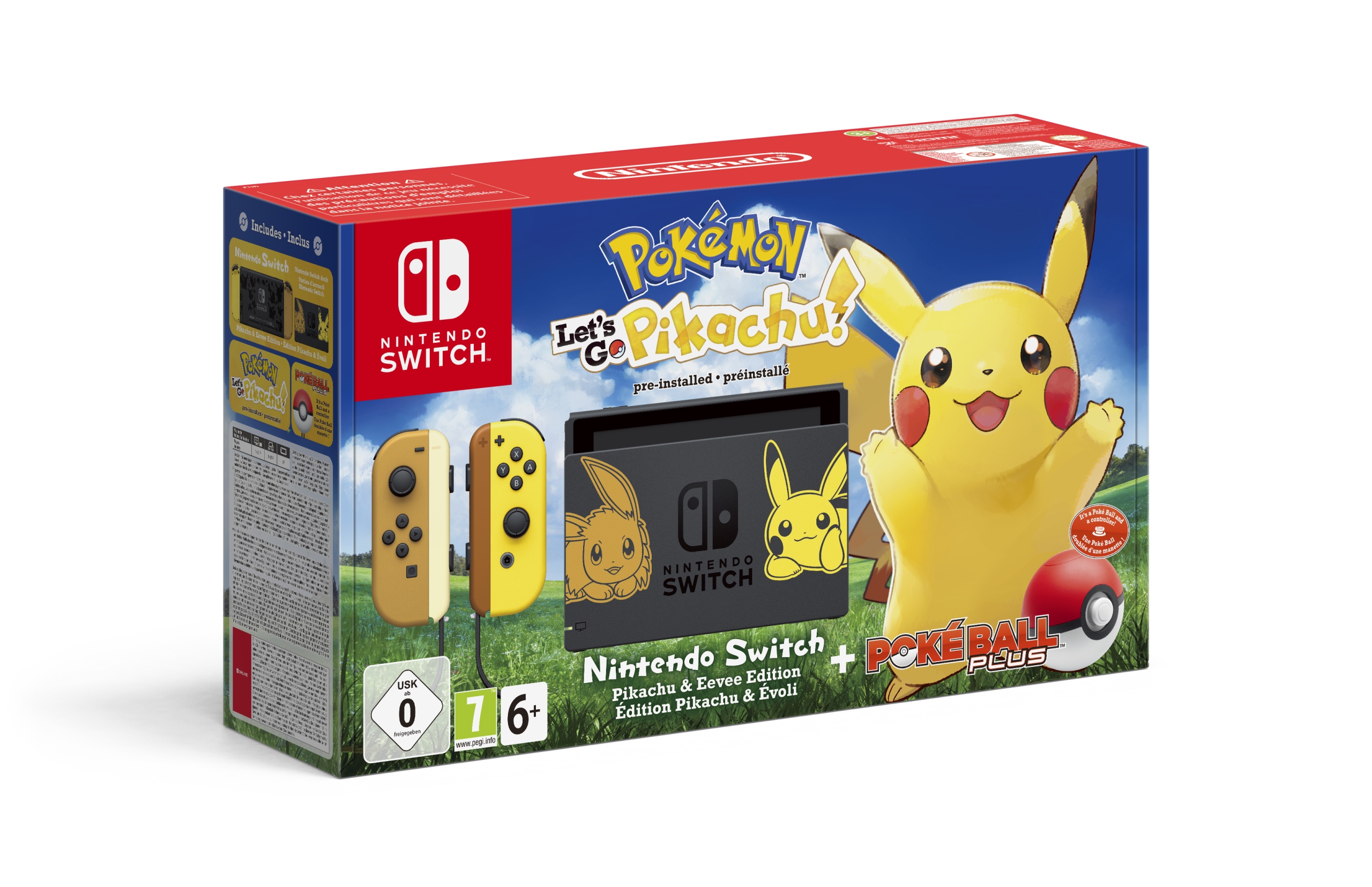 NINTENDO SWITCH POKEMON EDITION + POKEBBAL PLUS + LET'S GO PIKACHU