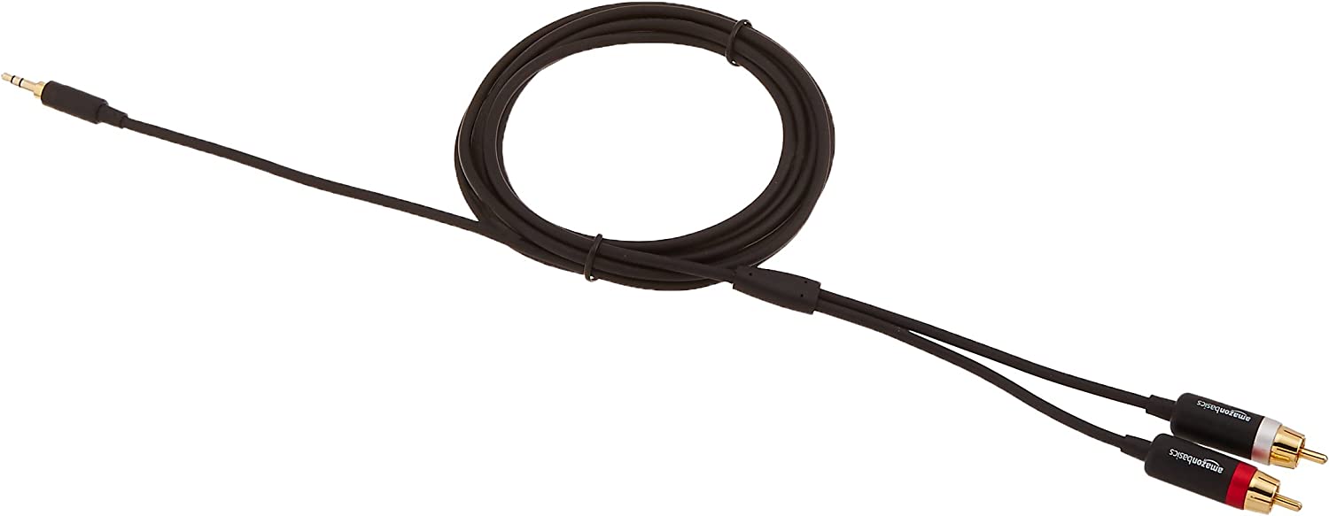 AmazonBasics PBH-19822 kabel audio 2,4 m 3.5mm 2 x RCA Czarny