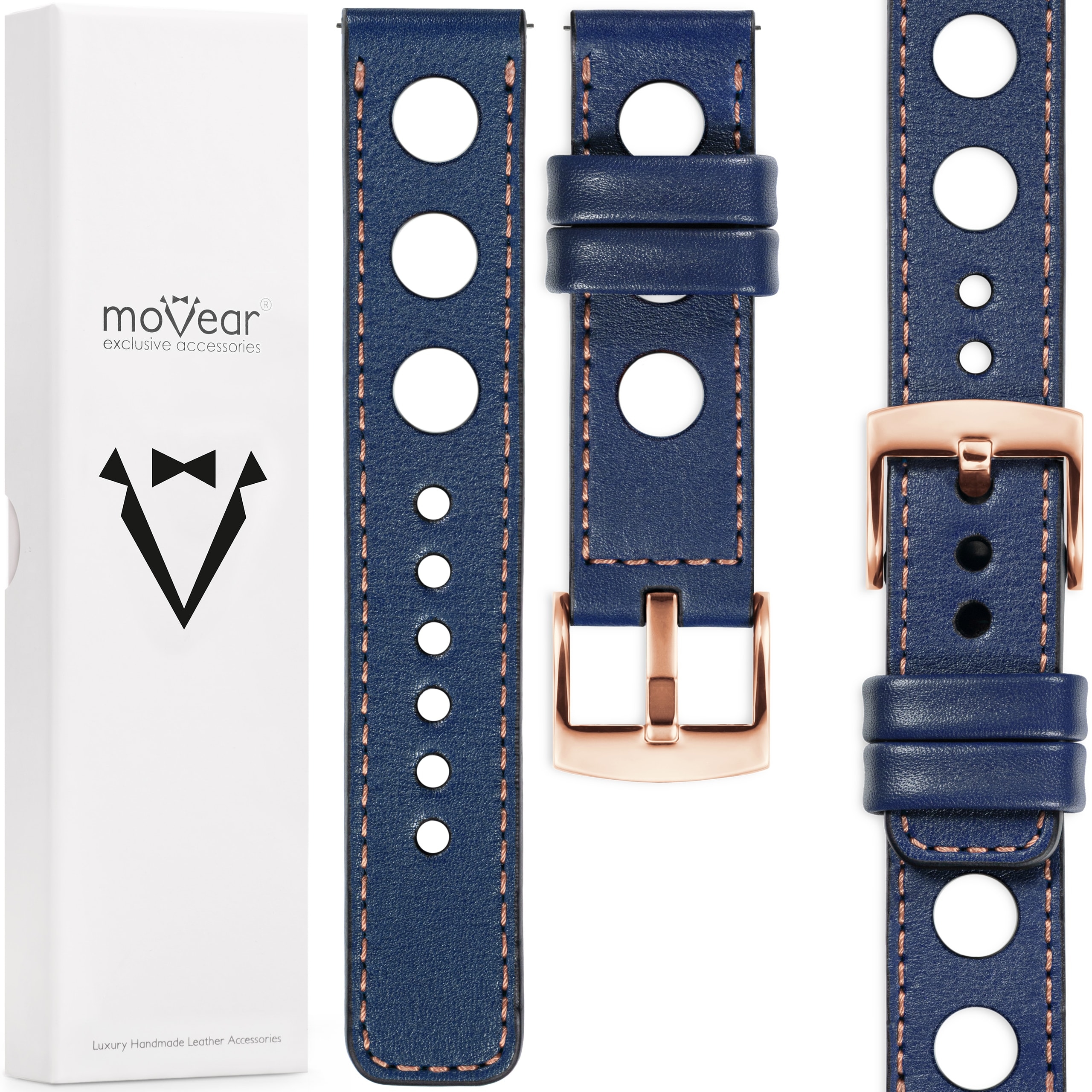 Exkluzivní 18mm Kožený opasek pro prémiové Polský námořnicky modré hodinky