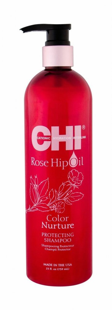 Chi Rose Hip Oil pielęgnacyjny szampon do włosów farbowanych 739ml-Zdjęcie-0