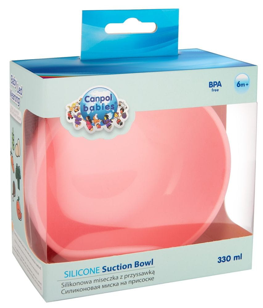 MISECZKA SILIKONOWA Z PRZYSSAWKĄ 330ML 6M+ RÓŻOWY Marka Canpol