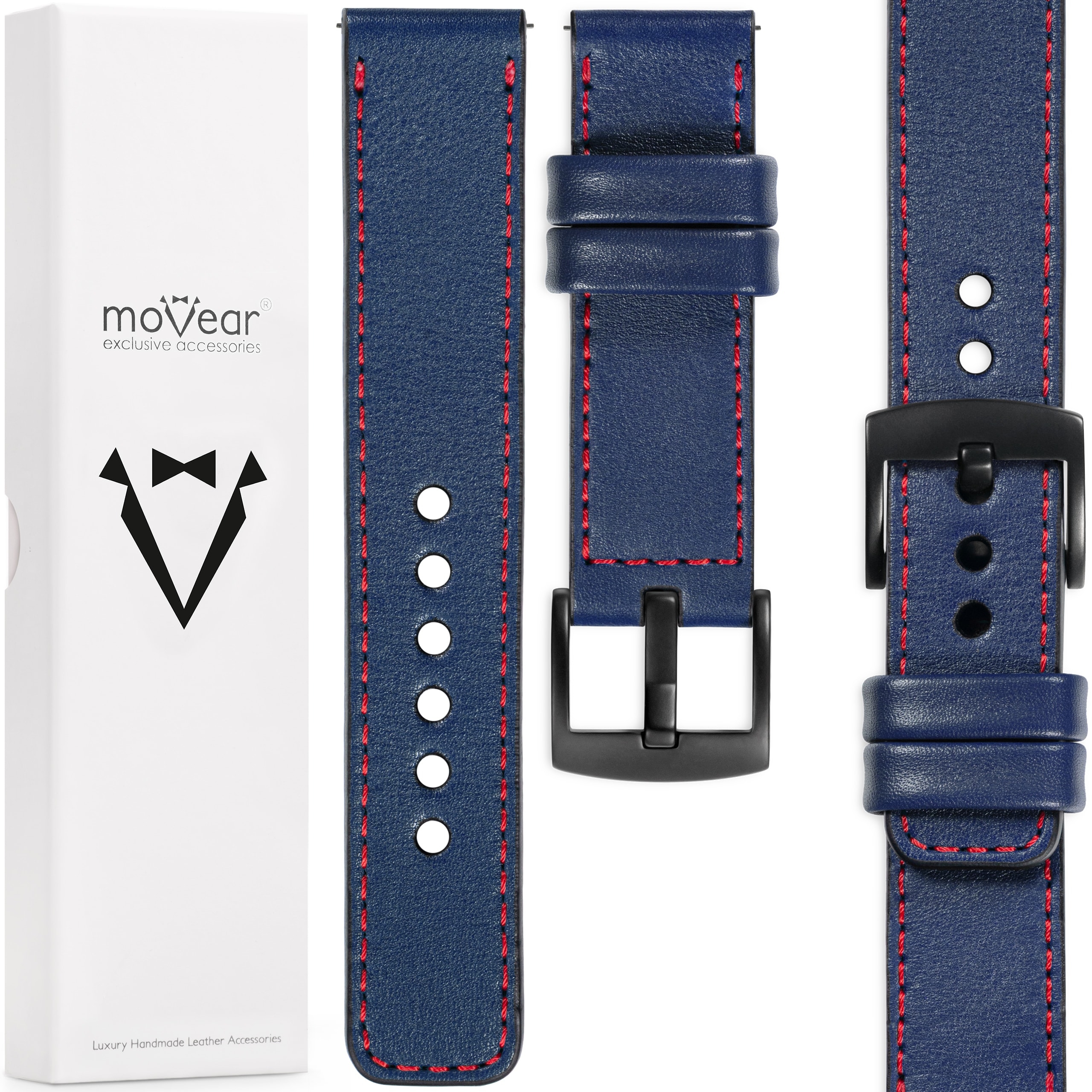 Pásek 24 mm pro hodinky prémiový kožený, stylový, ručně vyrobený Movear