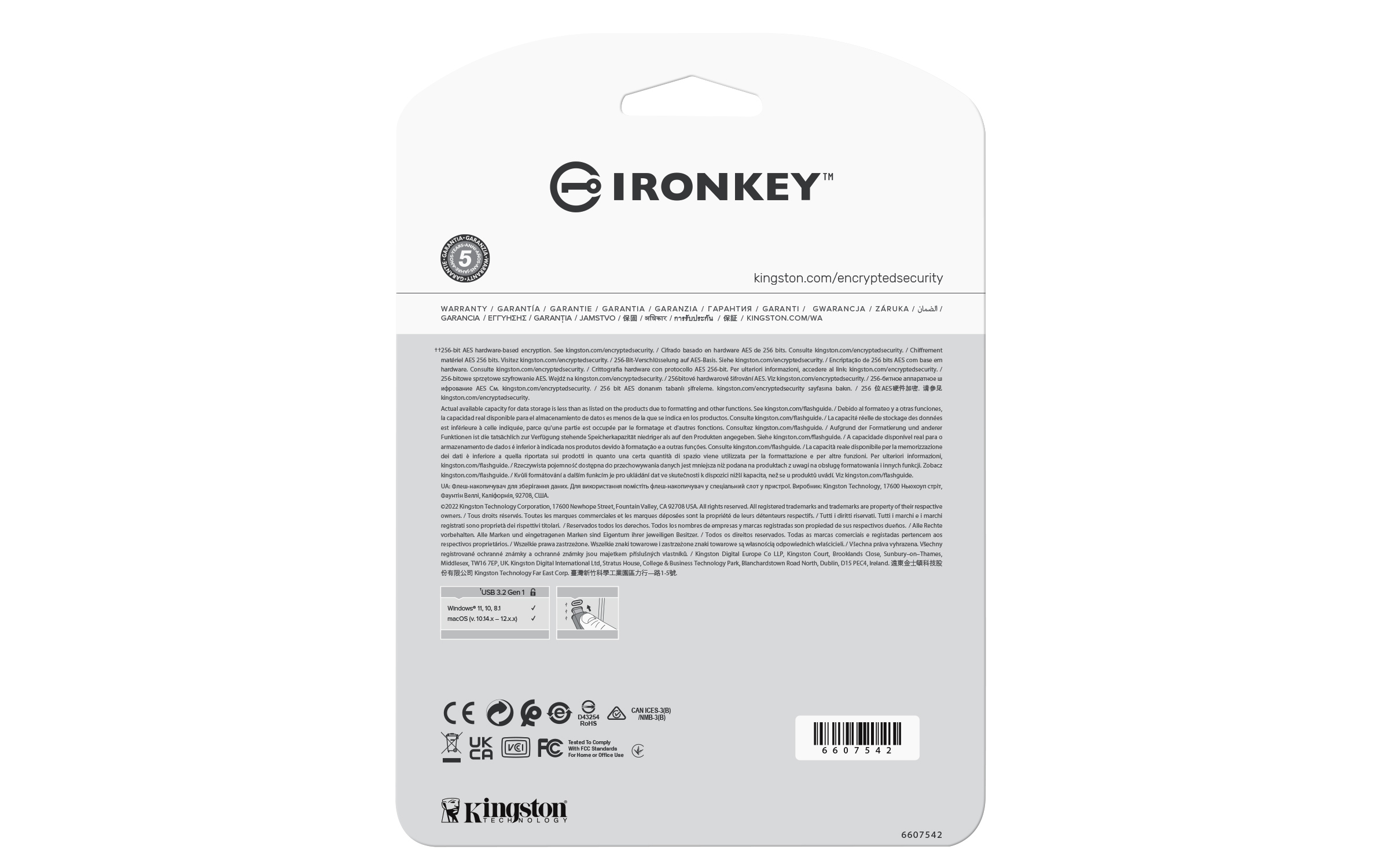 KINGSTON 64GB IronKey Vault Privacy 50 AES-256 Encrypted, FIPS 197 — 7