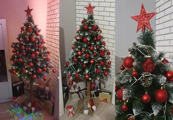 bombki choinkowe zestaw 100 szt + gwiazda czerwone 11431 — 14