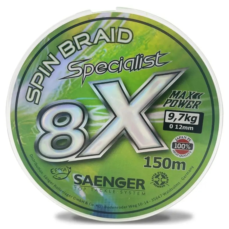 Plecionka Sanger Specialist 8X 150m Zielona 0,10mm/9,10