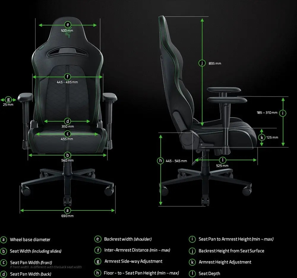 RAZER Fotel Gamingowy Enki, Quartz — 13