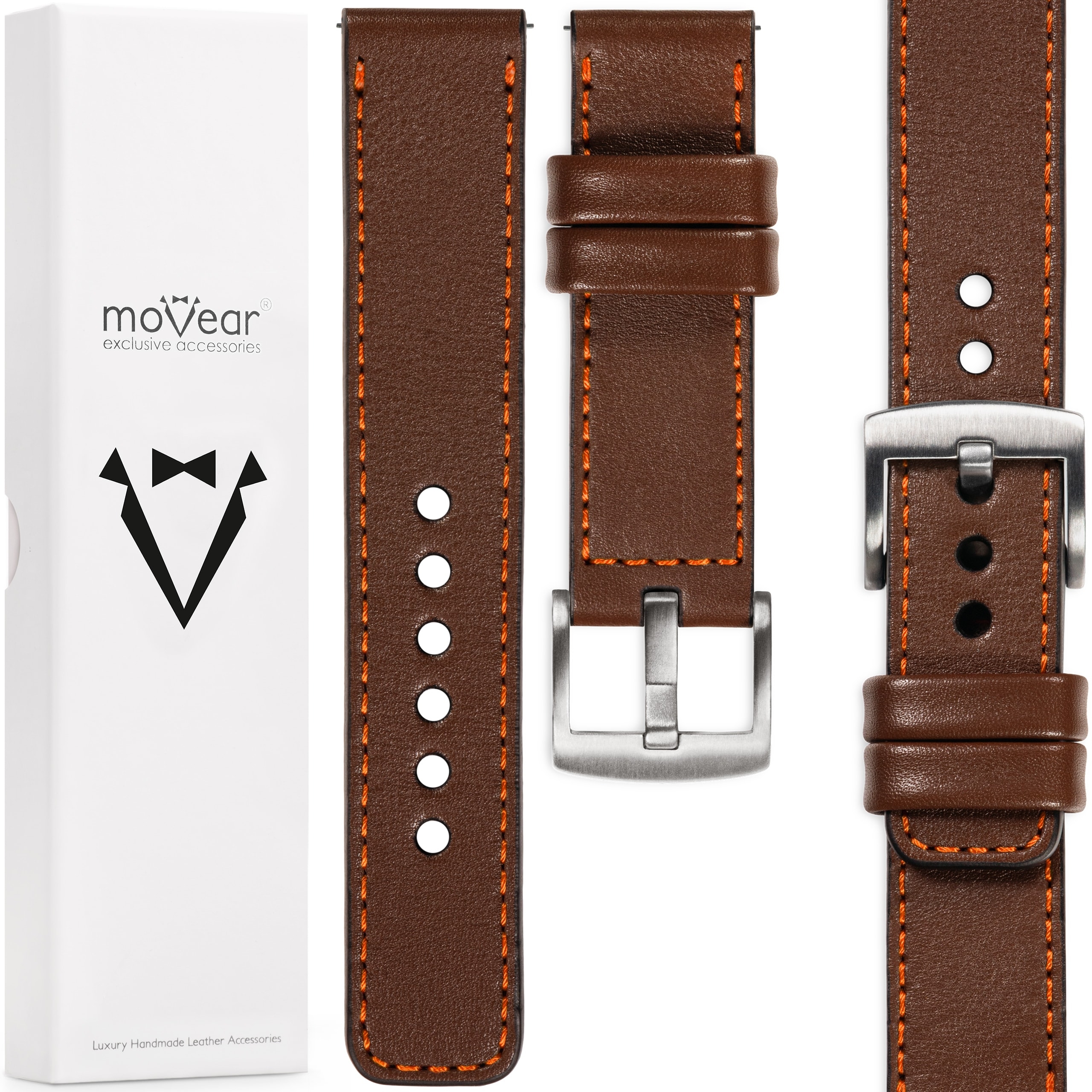 Pásek 20 mm pro prémiové kožené hodinky, exkluzivní, ručně vyrobený Movear