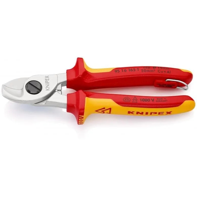 Nożyce do kabli Knipex 95 16 165 T czerwone