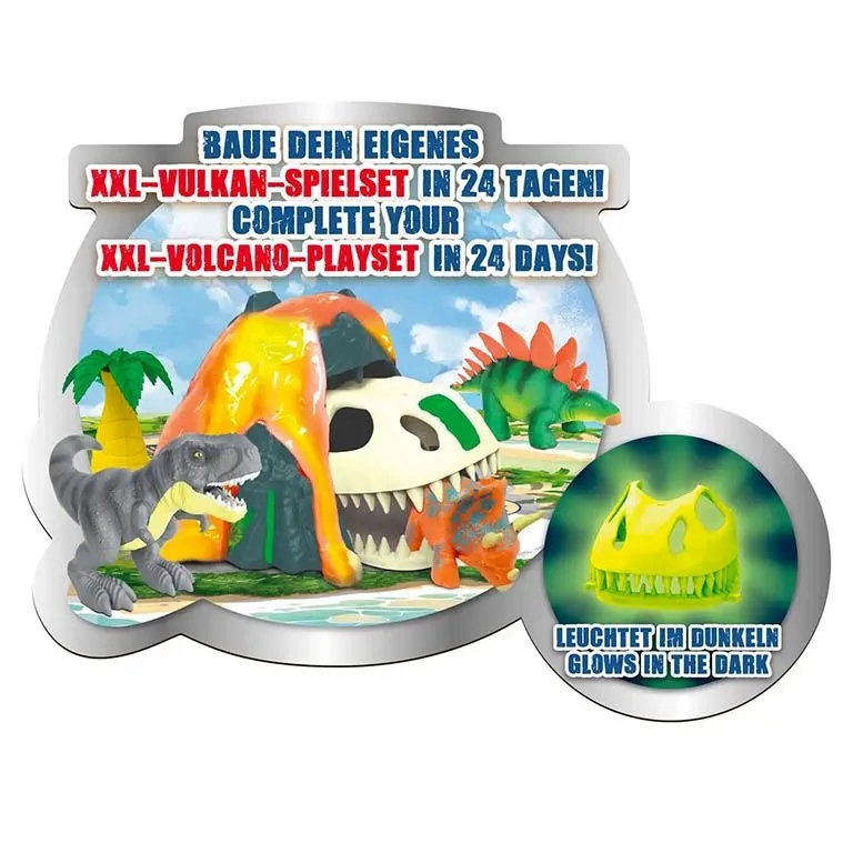 Адвент-календарь Craze Dino Playset, фигурки динозавров, слайм и вулкан, 24 сюрприза, от 3 лет — фото 5