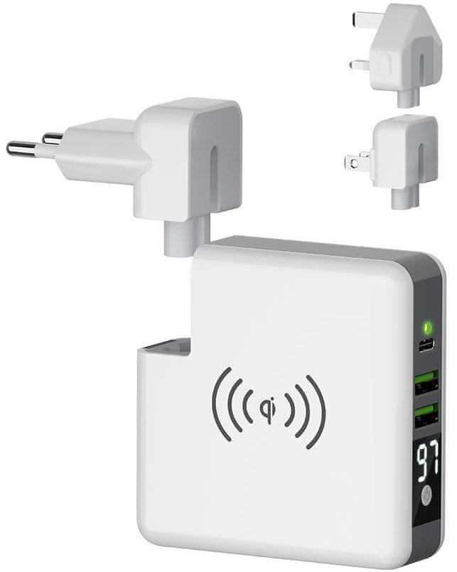Ładowarka Sieciowa WTYCZKa Uk, Usa, Eu Powerbank 6700 mah Bezprzewodowy