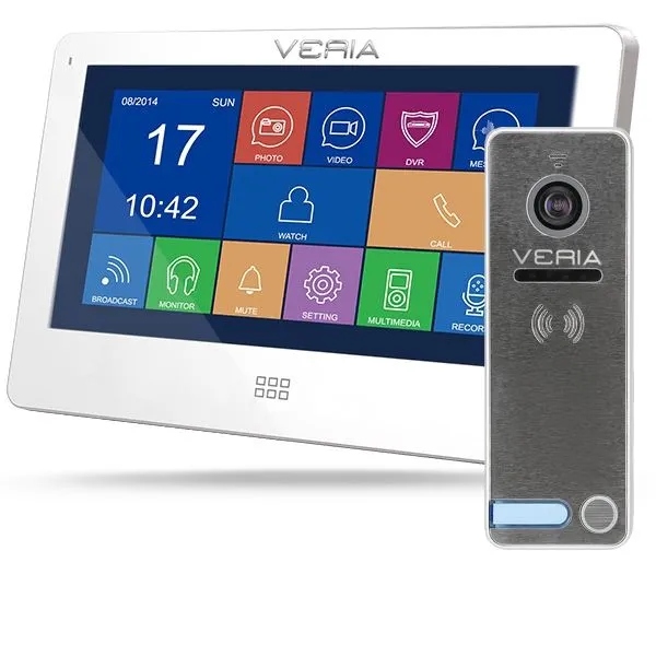 Set Videotelefón Veria 7077B biely vstupná stanica Veria 230
