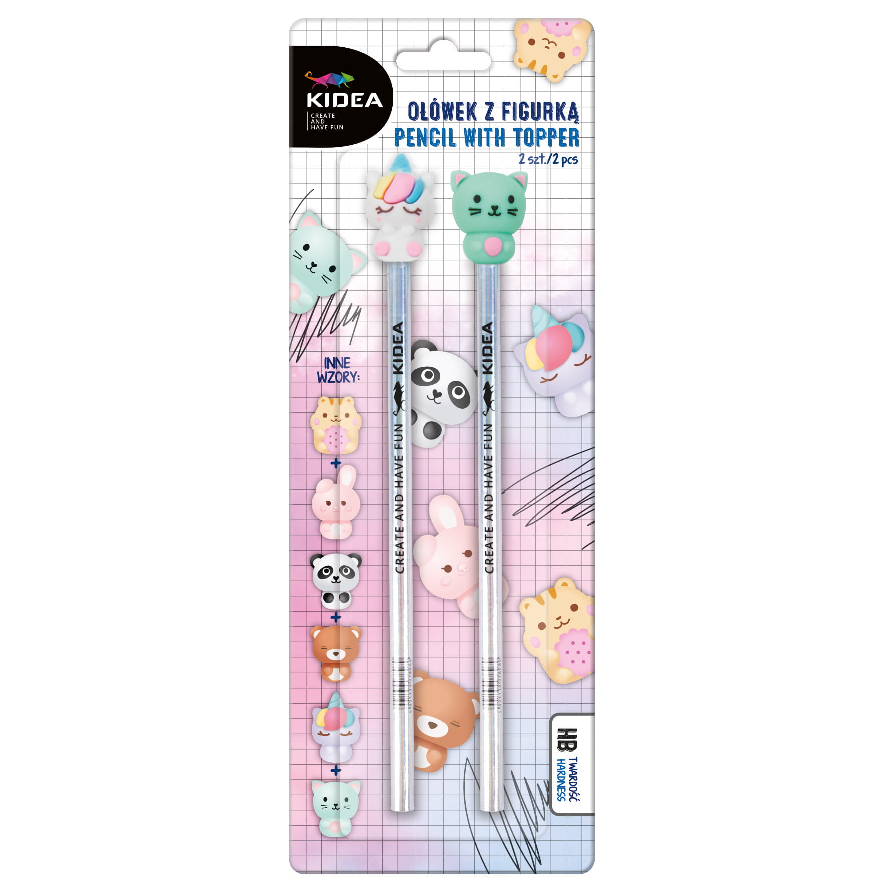OŁÓWEK Z FIGURKĄ B 2 SZT KIDEA 8811