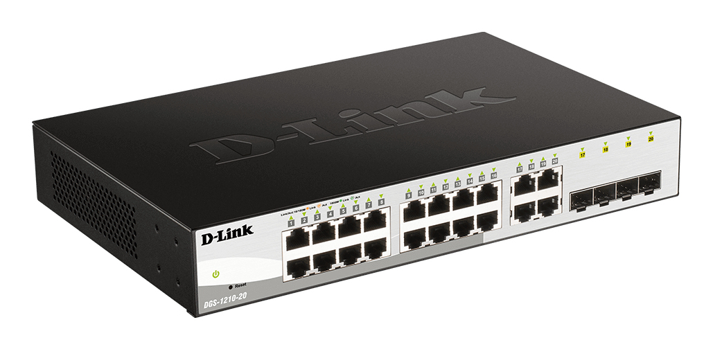 D-LINK 16 10/100/1000 Base-T port with 4 x 1000Base-T /SFP ports — 8