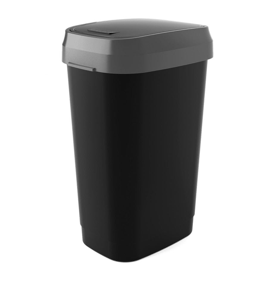 Levně Kis Dual Swing Bin, odpadkový koš L, černý