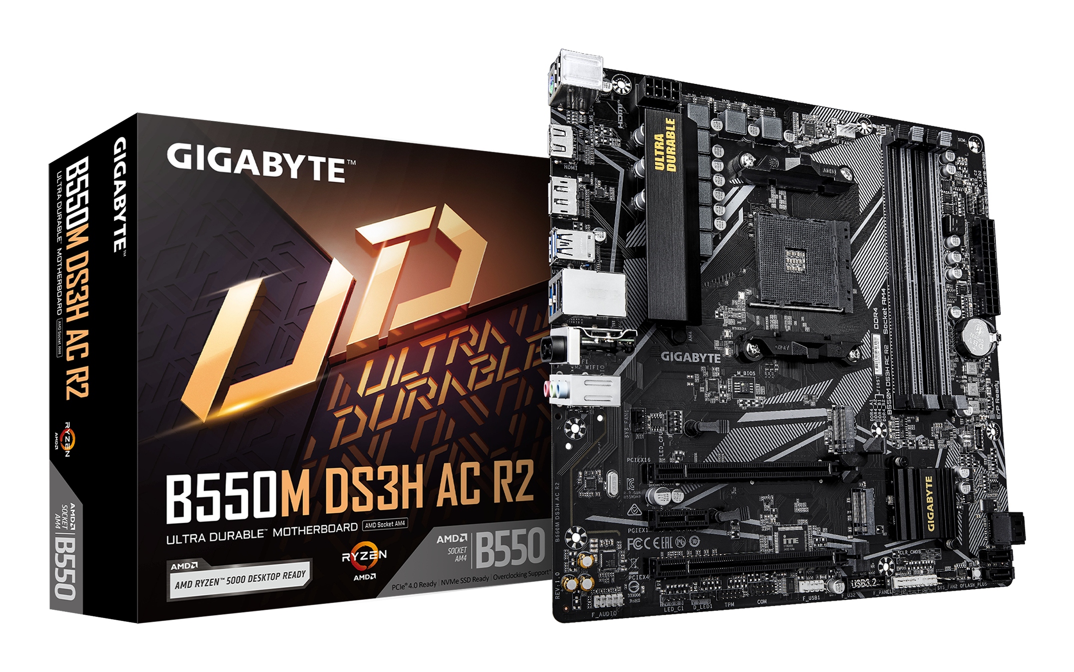 Základná doska Gigabyte B550 DS3H Ac R2 micro Atx Amd Ryzen AM4 4x DDR4