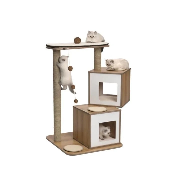 Levně Škrabadlo stojící Catit Vesper Double, 103.5 x 65 x 65 cm, ořechové
