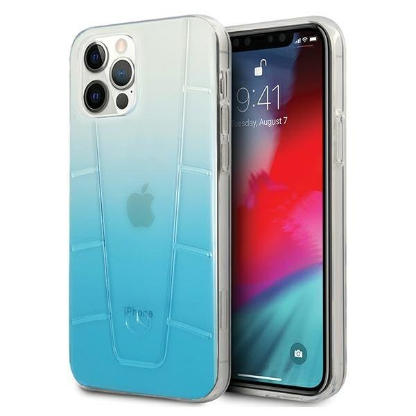 Etui Mercedes Transparent Line na iPhone 12 iPhone 12 Pro niebieskie
