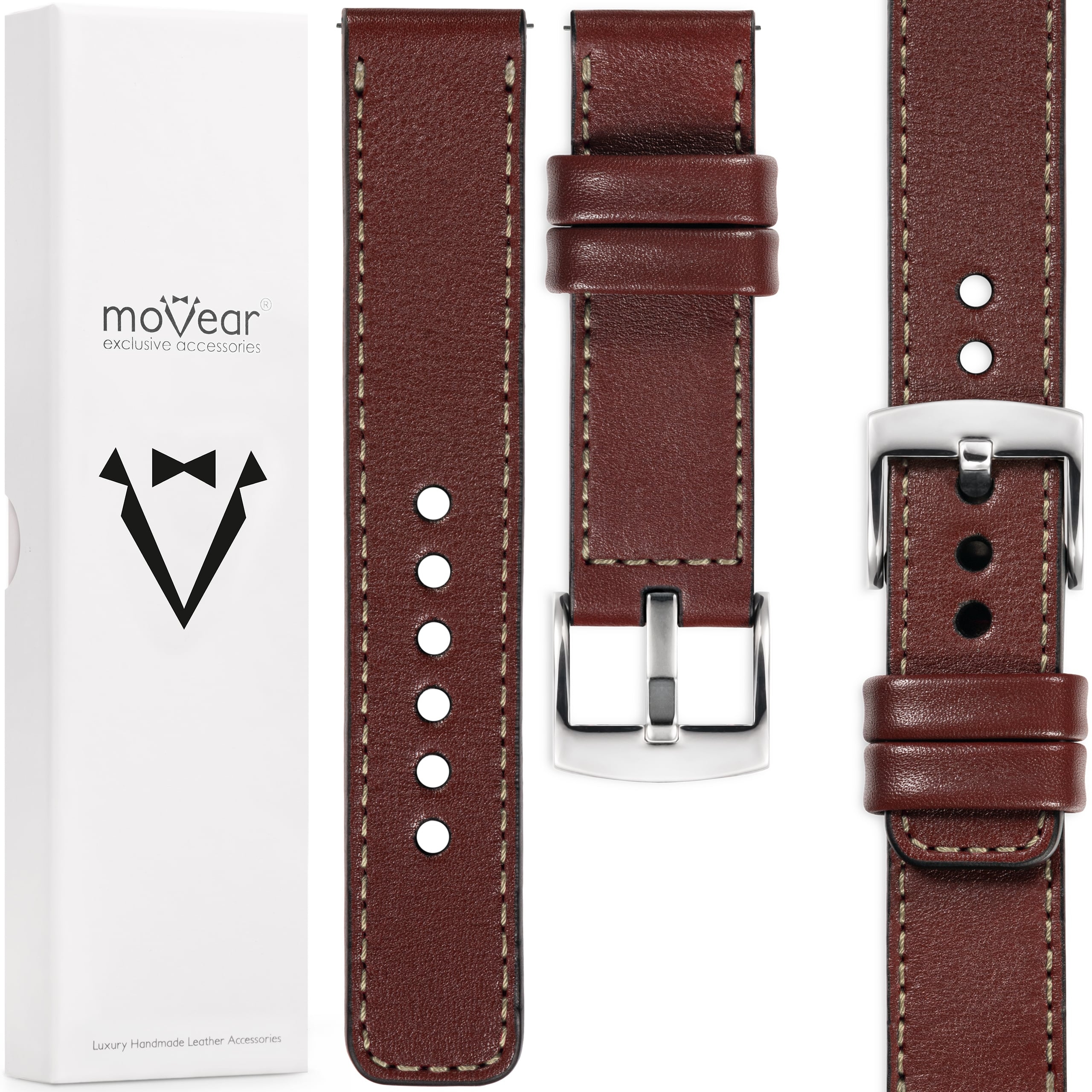 Exkluzivní řemínek 26 mm pro prémiové hodinky Italská kůže Kaštanová