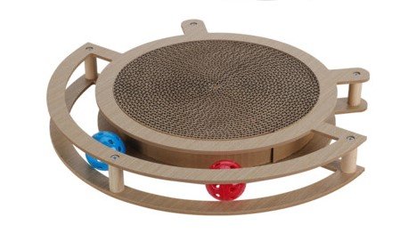 Levně Drapak Pro Kočky Interaktivní Hračka Dvě Míčky 39X33,5X4,5 CM