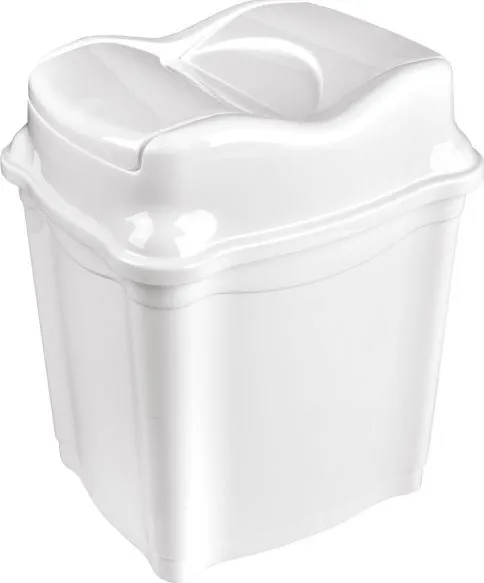 Levně Plastový odpadkový koš, bílý, 28 l