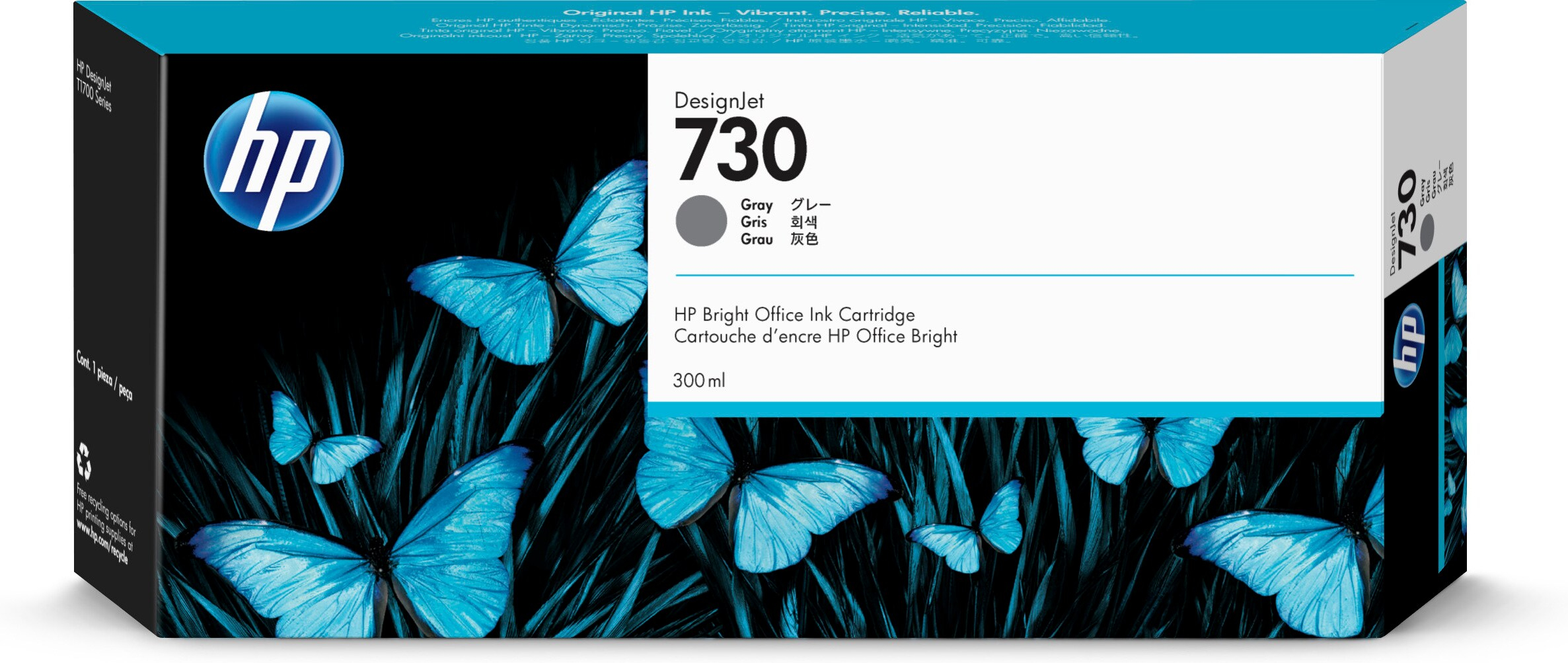 Atrament Hp 730 Gy P2V72A sivý